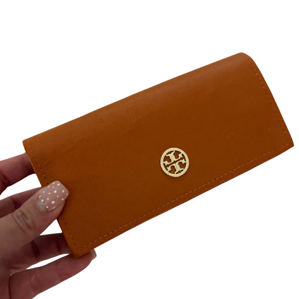 Tory Burch Burnt Orange Leather Glasses case
